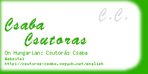 csaba csutoras business card